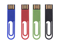 녹색 플라스틱 USB 지팡이 드라이브 책 클립 유형 주문을 받아서 만들어진 로고 쇼 생활 상표